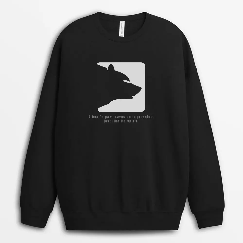 A Bears Paw Leaves An Impression Just Like Its Spirit Paulxtee Sweatshirt - Black